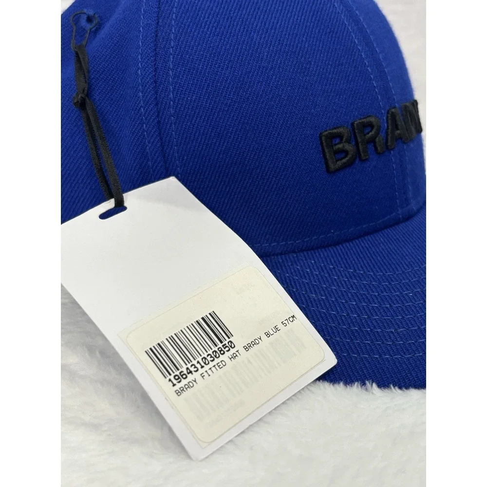 NWT Tom Brady Brand Mens Fitted Hat Cap Blue 57 cm‎ 100% Wool ~ Nice & Fast Ship